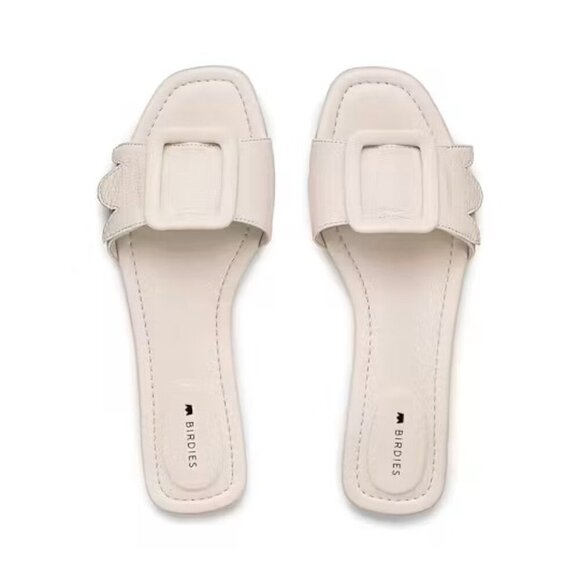 BIRDIES The Kiwi Bone Leather Slides Size 9.5 - Picture 1 of 9